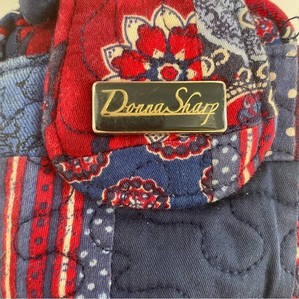Donna Sharp Red and Blue Paisley Wristlet/Crossbody Clutch